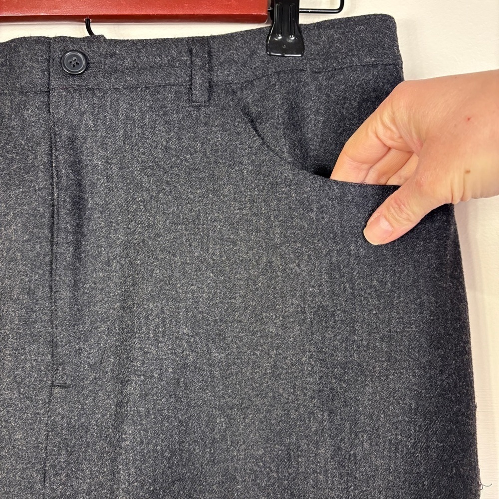 Eddie Bauer Gray Wool Blend Floral Embroidered Maxi Skirt - Picture 7 of 11